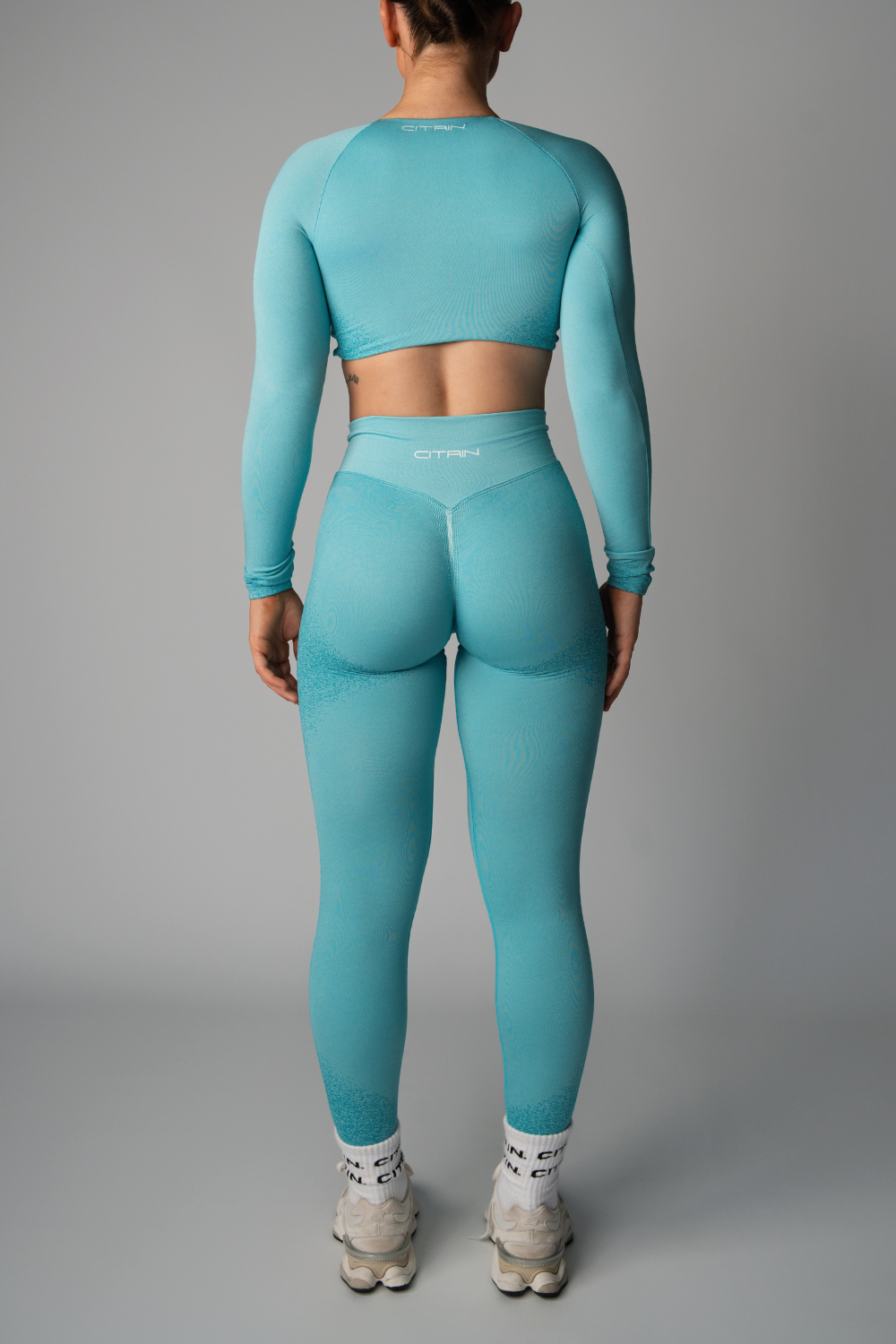 FADED SEAMLESS LEGGINGS - TEAL BLUE